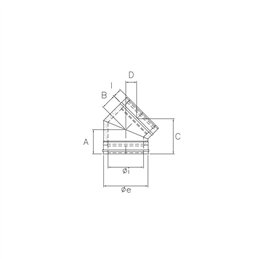 45° bend RM2C4 ISO25 HAMMERED COPPER Double wall flue