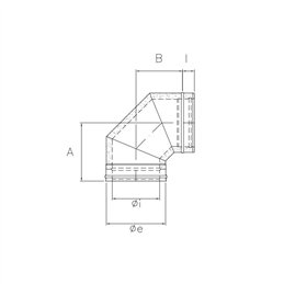90° bend RM2C9 ISO25 HAMMERED COPPER Double wall flue pipe