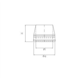 Conical end cap N2TO ISO25 MATT BLACK Double wall flue