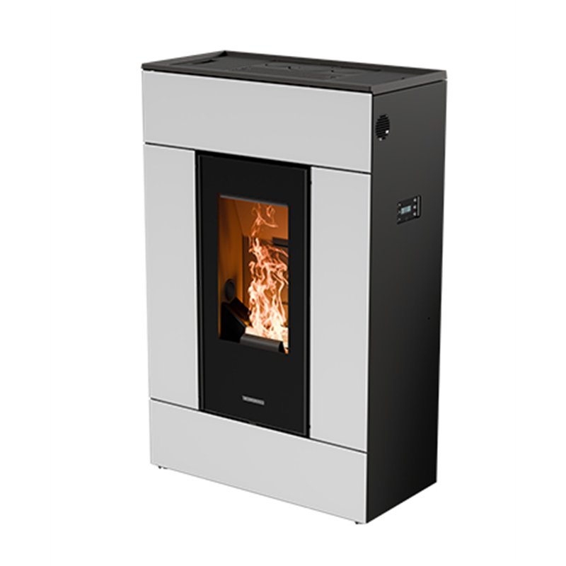 Stufa a pellet Thermorossi SlimQuadro Lumia Cristallo 10,2 Kw 5 Stelle