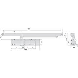 Cisa C2110 multi-lift door closer with high arm Sled