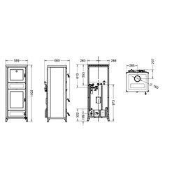 Wood-burning thermo stove FLORA Easy Thermorossi 15.1 kW 5 stars Ready to start