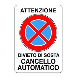 Cartello segnale in plastica 300X200 ATTENZIONE CANCELLO AUTOMATICO