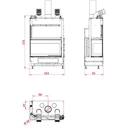 PALAZZETTI Ecomonoblocco wood-burning fireplace WTX 90 Air corner 5 STARS