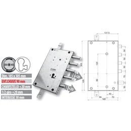 Serratura porta blindata Mottura 89.8461GR/Q per GARDESA