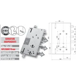 Security door lock Mottura 89.8R567G/16Q Euro profyle for