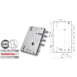 Serratura porta blindata Mottura 89.8561G/3Q triplice 1/2g