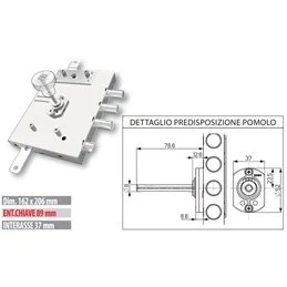 Serratura porta blindata Mottura 3DKEY 893D.573GR per GARDESA