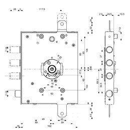 Serratura porta blindata Mottura 3DKEY 893D.573GR per GARDESA