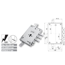 Serratura elettrica per porta blindata Mottura 89837E7/Q