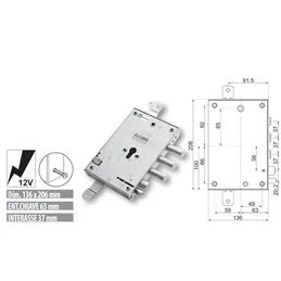 Serratura elettrica per porta blindata Mottura 89837E7/Q
