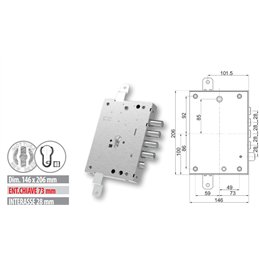 Serratura porta blindata Mottura 89.2571W87Q cilindro euro