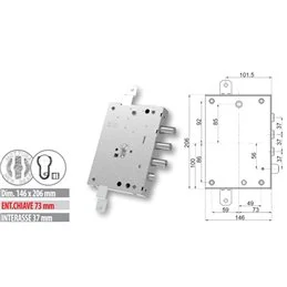 Serratura porta blindata Mottura 89.2571W77Q cilindro euro