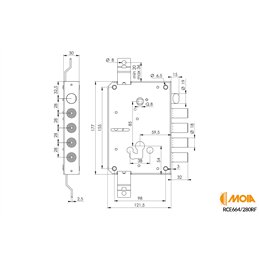 Serratura MOIA RCE664/280RF cilindro Euro conversione per
