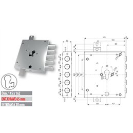Serratura porta blindata Mottura 89.8583DR/Q cilindro europeo