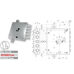 Serratura porta blindata Mottura 89.8583DR/Q cilindro europeo