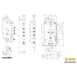 European cylinder armored lock MOIA 6654/280DFB/S1
