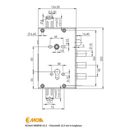 Serratura per blindata cilindro europeo MOIA RCI664/380RFB