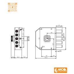 Lateral security lock MOIA JA421 (Antonioli/Auno) punched key