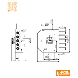 MOIA JA423 security lock (Antonioli / Auno) punched key