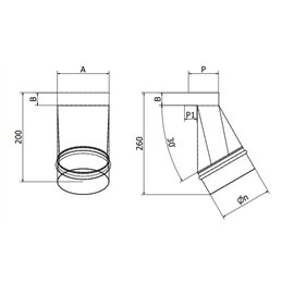 Connection nozzle with slot for fireplace grill BF DESIGN