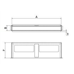 Counterframe for fireplace grille nozzle rectangular DESIGN