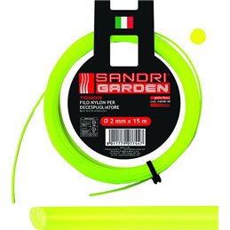 Nylon line for brushcutter section. round d.2.0mm 15 mtl