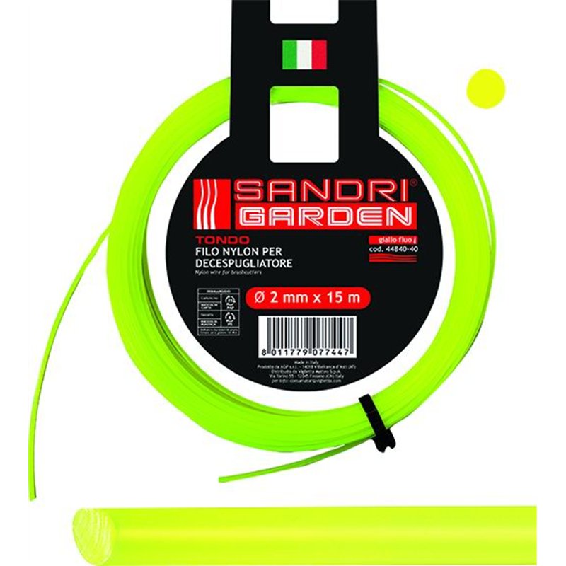Filo in nylon per decespugliatore sez. tonda d.2.0mm 15 mtl