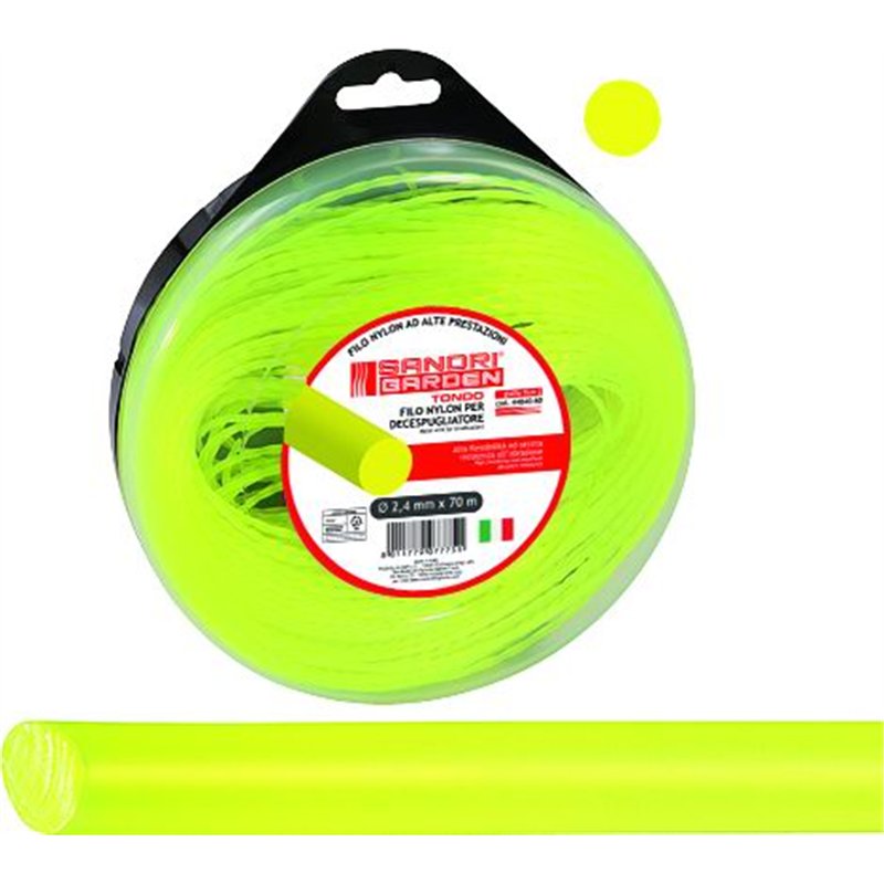 Nylon line for brushcutter section. round d.2.4mm 70 mtl