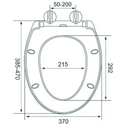 Universal toilet seat with slow descent VIGOR DETROIT