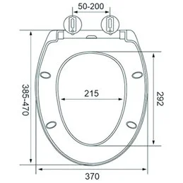 Universal toilet seat with slow descent VIGOR DETROIT