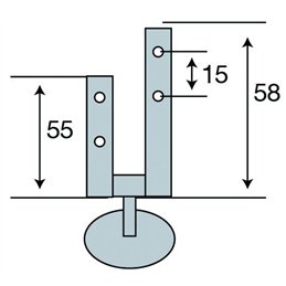 Chrome Toilet Seat Hinge Short Wing - Set
