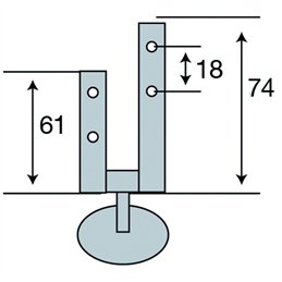 Chrome Toilet Seat Hinge Long Wing - Set