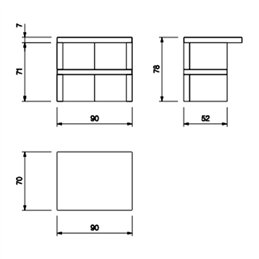 Modulo lavoro 90cm in cemento per barbecue Palazzetti