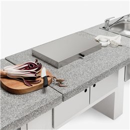 Modulo fornello gas 2 fuochi 90cm in cemento per barbecue