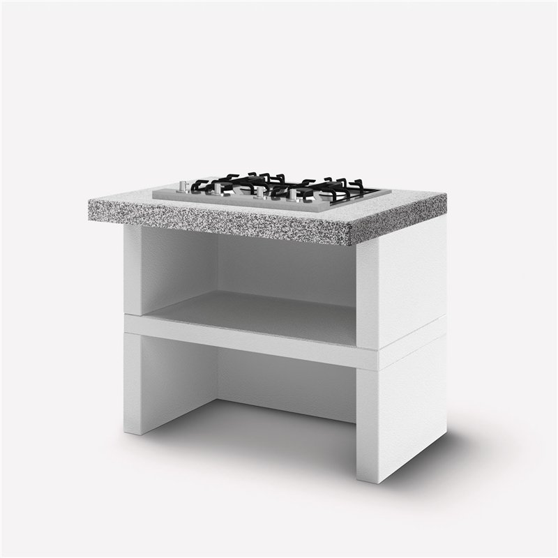 90cm 2-burner gas stove module in concrete for Palazzetti