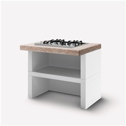 Modulo fornello gas 4 fuochi 90cm in cemento per barbecue
