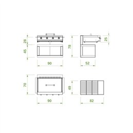 Griglia barbecue a gas ROMEO 90 Palazzetti