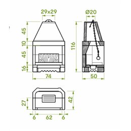 Focolare patio Palazzetti 64 R