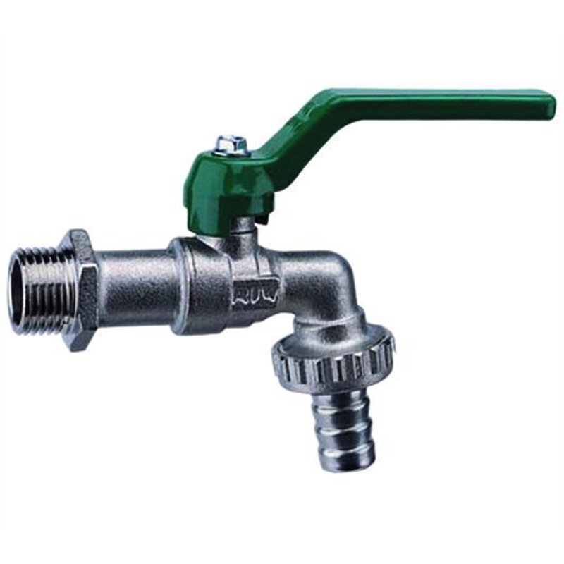 Ball valve nickel-plated brass 1/2" connection with hose holder