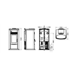 Stufa a pellet Thermorossi 7000 Evo Easy 12,7 Kw 5 stelle