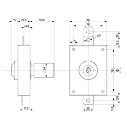 Lock Mottura 34.300 inside knob