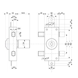 Lock Mottura 34.324 int. key. ext. key