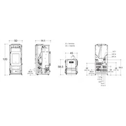 Self-cleaning pellet thermostove Caminetti Montegrappa BOLLA