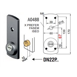 Anti-tear plate for DISEC DN22PST overhead shutter lock