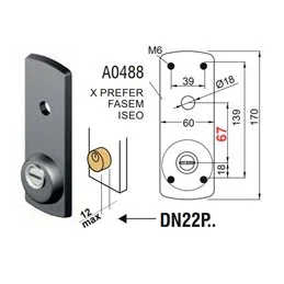 Placca antistrappo serratura serranda basculante DISEC DN22PST