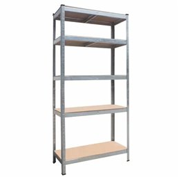 Scaffale metallico in kit ad incastro 5 piani in legno cm.90x40x180H 