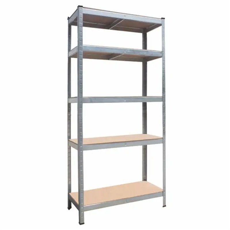 Interlocking metal shelf kit 5 wooden shelves cm.90x40x180H