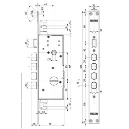 Serratura porta blindata Mottura 72.140 triplice 1/2g infilare