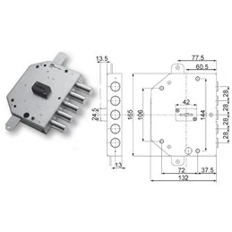 Serratura porta blindata Mottura 89C753/ triplice